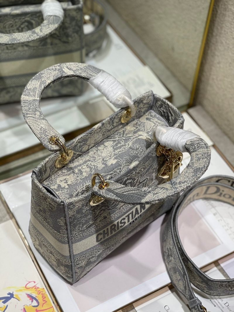 CD Gray Tiger 24 Lady Dior Bag Canvas 336660