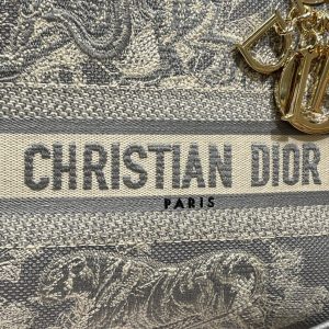 CD Gray Tiger 24 Lady Dior Bag Canvas 336660