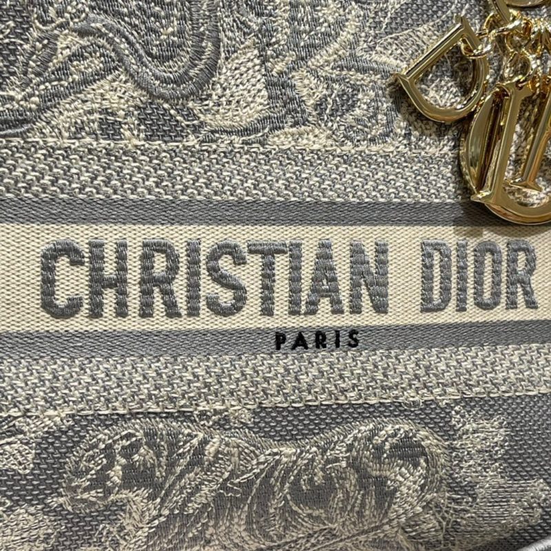 CD Gray Tiger 24 Lady Dior Bag Canvas 336660