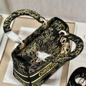 CD Black Magpie 24 Lady Dior Bag Canvas 336688