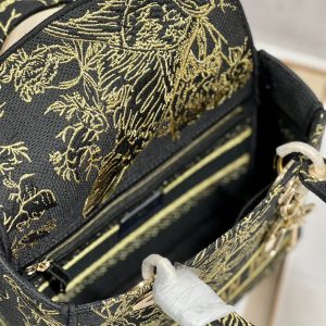 CD Black Magpie 24 Lady Dior Bag Canvas 336688