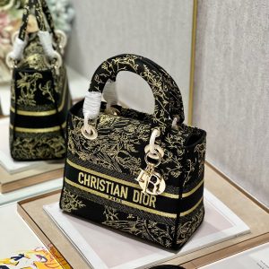 CD Black Magpie 24 Lady Dior Bag Canvas 336688