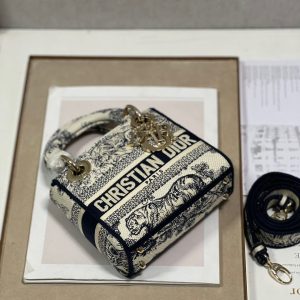 CD Old Blue Tiger 17 Lady Dior Bag Canvas 336742