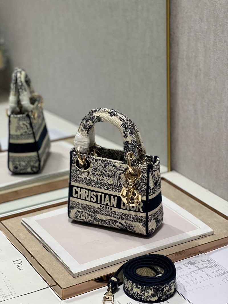 CD Old Blue Tiger 17 Lady Dior Bag Canvas 336742