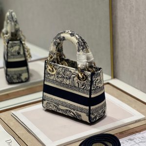 CD Old Blue Tiger 17 Lady Dior Bag Canvas 336742