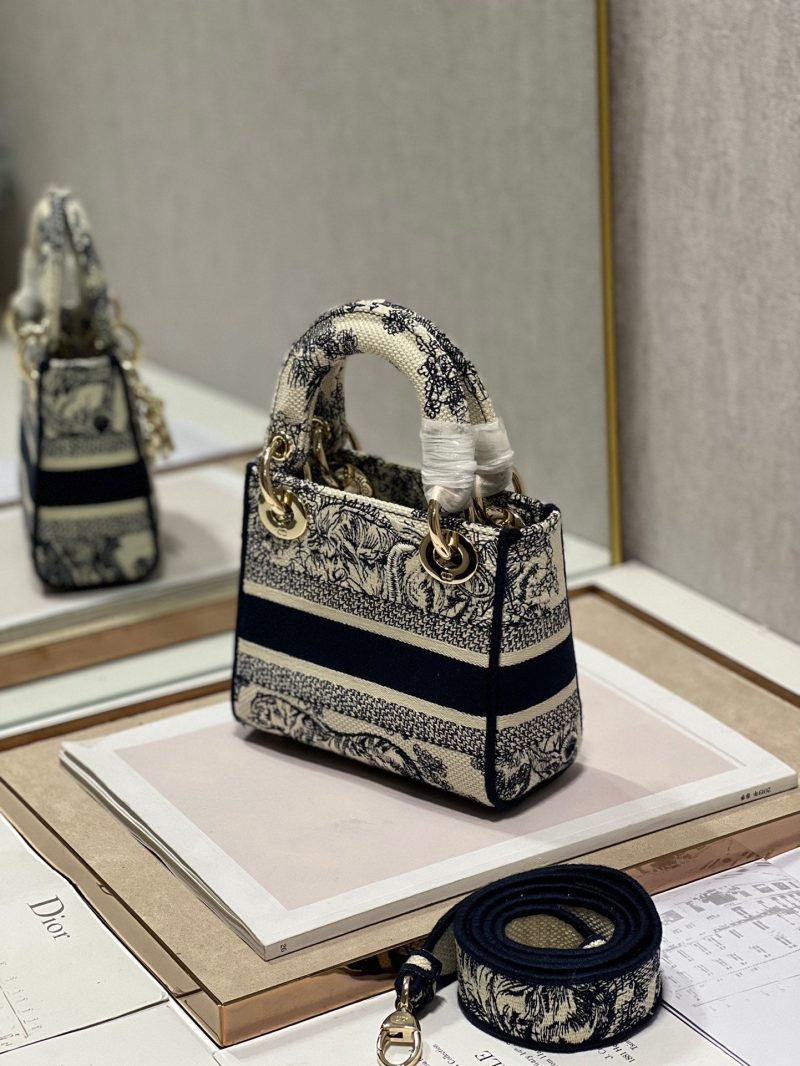 CD Old Blue Tiger 17 Lady Dior Bag Canvas 336742