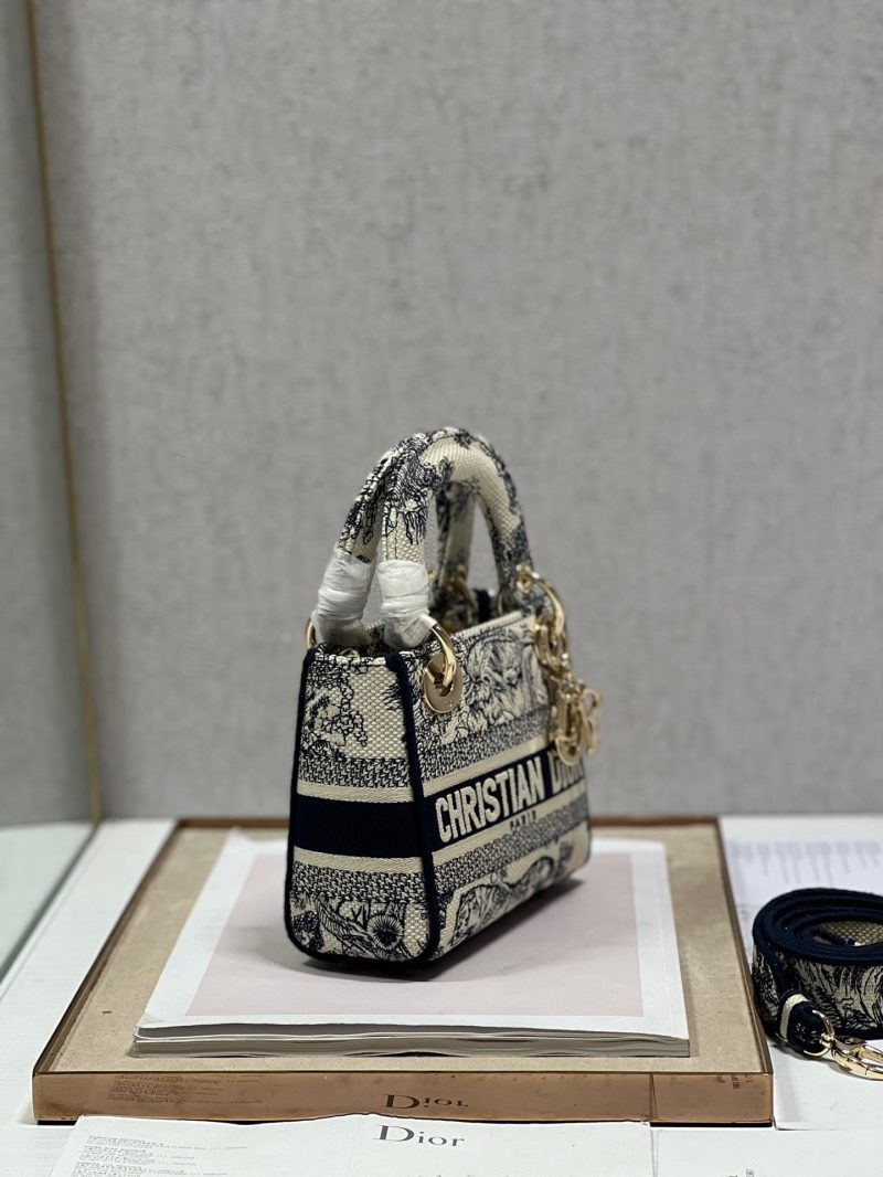 CD Old Blue Tiger 17 Lady Dior Bag Canvas 336742