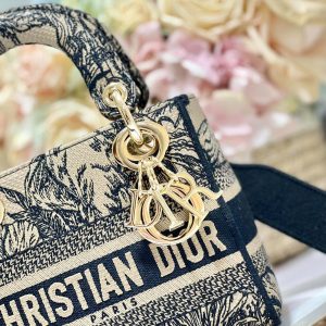 CD Elephant Apricot 17 Lady Dior Bag Canvas 336749