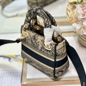 CD Elephant Apricot 17 Lady Dior Bag Canvas 336749