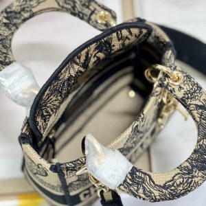 CD Elephant Apricot 17 Lady Dior Bag Canvas 336749