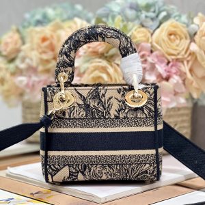 CD Elephant Apricot 17 Lady Dior Bag Canvas 336749