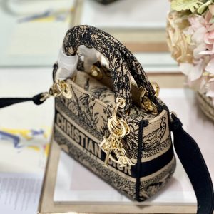 CD Elephant Apricot 17 Lady Dior Bag Canvas 336749