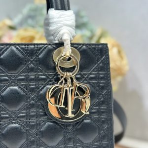 CD Medium Lady Dior 24 Bag Black Lambskin