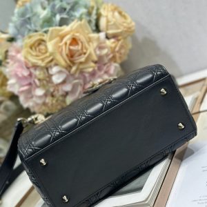 CD Medium Lady Dior 24 Bag Black Lambskin