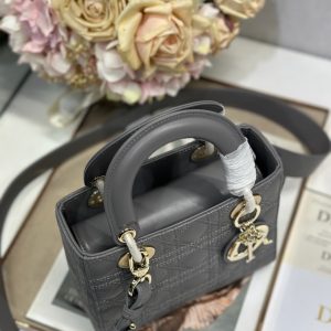 CD Lady Dior Bag Grey Lambskin