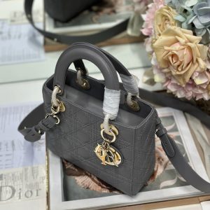 CD Lady Dior Bag Grey Lambskin