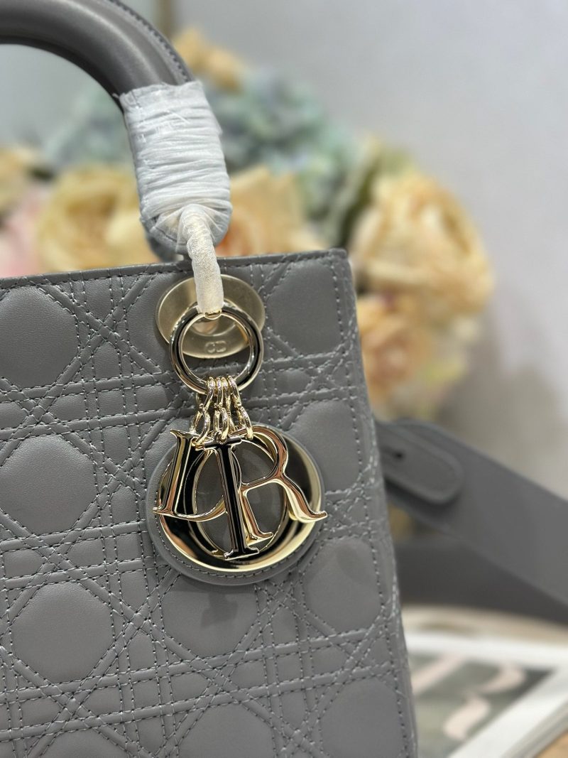 CD Lady Dior Bag Grey Lambskin