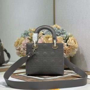 CD Lady Dior Bag Grey Lambskin