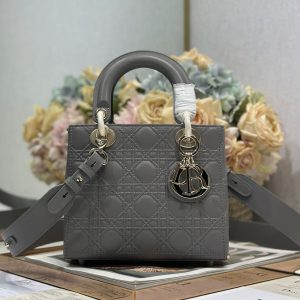 CD Lady Dior Bag Grey Lambskin