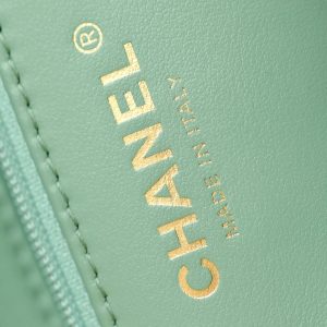 CC 24K Nano 19cm Kelly Shopper Bag Cloud Blue Patent Lambskin