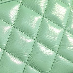 CC 24K Nano 19cm Kelly Shopper Bag Cloud Blue Patent Lambskin