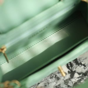 CC 24K Nano 19cm Kelly Shopper Bag Cloud Blue Patent Lambskin