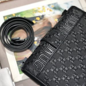 CD Embossed Montaigne Black Calfskin 336833