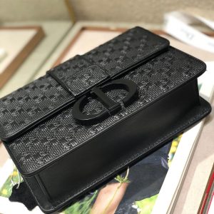 CD Embossed Montaigne Black Calfskin 336833