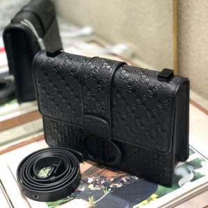 CD Embossed Montaigne Black Calfskin 336833