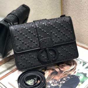 CD Embossed Montaigne Black Calfskin 336833