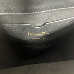 CD Montaigne Large Chain Bucket Bag Black Calfskin 336800