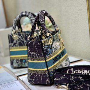 CD Blue Constellation 24 Lady Dior Bag Canvas 336724