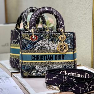 CD Blue Constellation 24 Lady Dior Bag Canvas 336724