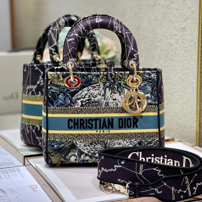 CD Blue Constellation 24 Lady Dior Bag Canvas 336724