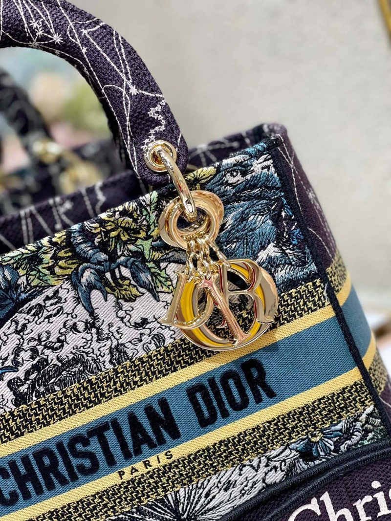 CD Blue Constellation 24 Lady Dior Bag Canvas 336724