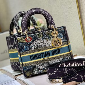 CD Blue Constellation 24 Lady Dior Bag Canvas 336724