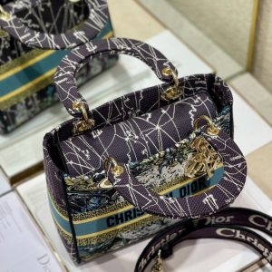 CD Blue Constellation 24 Lady Dior Bag Canvas 336724