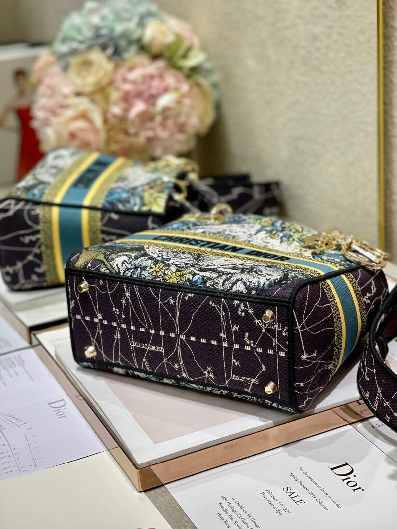 CD Blue Constellation 24 Lady Dior Bag Canvas 336724