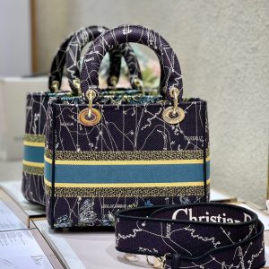 CD Blue Constellation 24 Lady Dior Bag Canvas 336724
