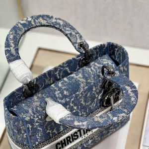 CD Denim Water Blue 24 Lady Dior Bag Canvas 336663
