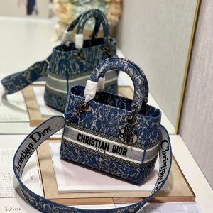 CD Denim Water Blue 24 Lady Dior Bag Canvas 336663