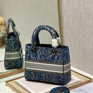 CD Denim Water Blue 24 Lady Dior Bag Canvas 336663