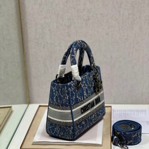 CD Denim Water Blue 24 Lady Dior Bag Canvas 336663