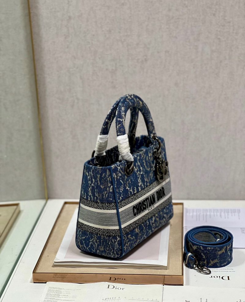CD Denim Water Blue 24 Lady Dior Bag Canvas 336663