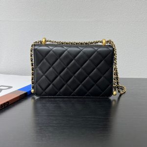 CC 25S Woc Black Calfskin Gold Hardware