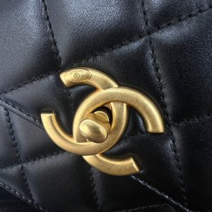 CC 25S Woc Black Calfskin Gold Hardware