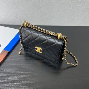 CC 25S Woc Black Calfskin Gold Hardware