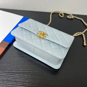 CC 25S Woc Cloud Blue Calfskin Gold Hardware