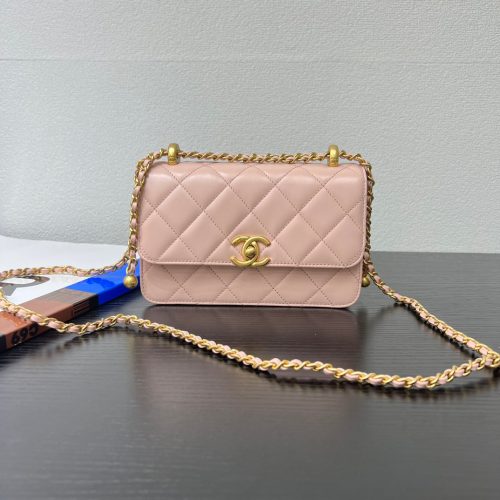 CC 25S Woc Pink Calfskin Gold Hardware