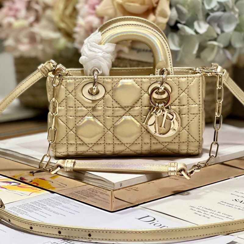 CD Lady D-Joy 16 Gold Lambskin 336621